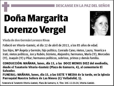 LORENZO VERGEL,MARGARITA