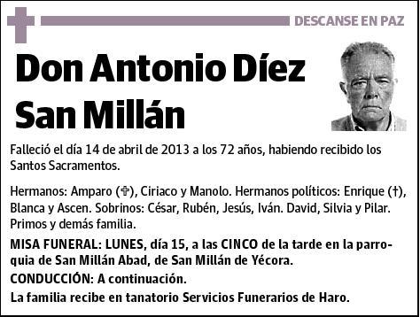 DIEZ SAN MILLAN,ANTONIO