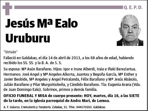 EALO URUBURU,JESUS Mª