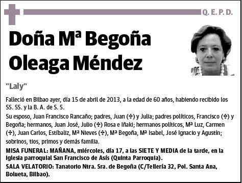 OLEAGA MENDEZ,Mª BEGOÑA