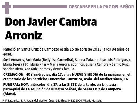 CAMBRA ARRONIZ,JAVIER