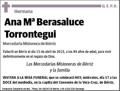 BERASALUCE TORRONTEGUI,ANA Mª