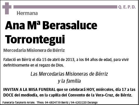 BERASALUCE TORRONTEGUI,ANA Mª