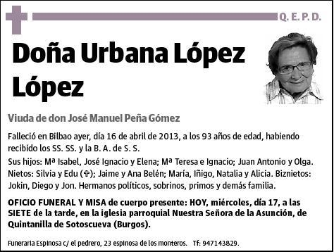 LOPEZ LOPEZ,URBANA