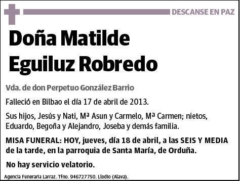 EGUILUZ ROBREDO,MATILDE