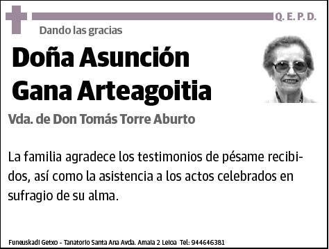 GANA ARTEAGOITIA,ASUNCION