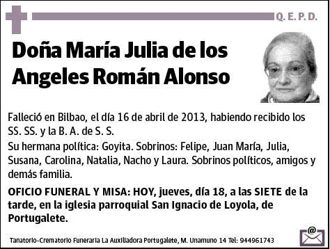 ROMAN ALONSO,MARIA JULIA DE LOS ANGELES