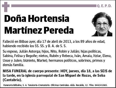 MARTINEZ PEREDA,HORTENSIA