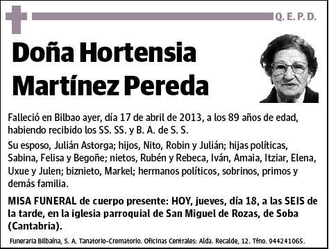 MARTINEZ PEREDA,HORTENSIA