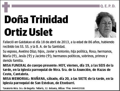 ORTIZ USLET,TRINIDAD