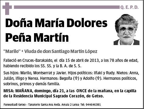 PEÑA MARTIN,MARIA DOLORES