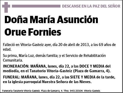 ORUE FORNIES,MARIA ASUNCION