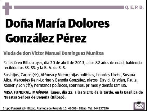 GONZALEZ PEREZ,MARIA DOLORES