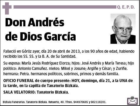 DE DIOS GARCIA,ANDRES