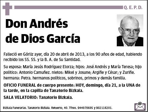 DE DIOS GARCIA,ANDRES