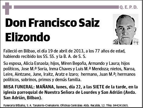 SAIZ ELIZONDO,FRANCISCO