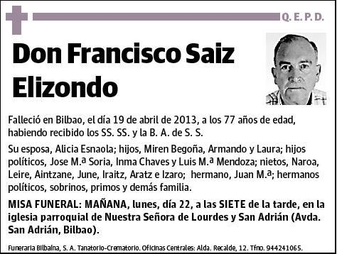 SAIZ ELIZONDO,FRANCISCO