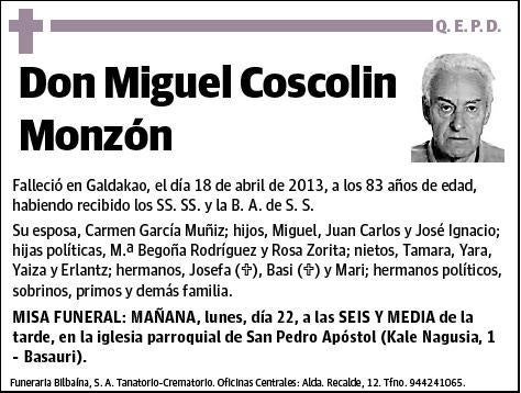 COSCOLIN MONZON,MIGUEL