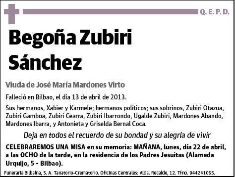 ZUBIRI SANCHEZ,BEGOÑA