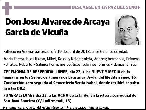 ALVAREZ DE ARCAYA GARCIA DE VICUÑA,JOSU