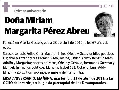 PEREZ ABREU,MIRIAM MARGARITA