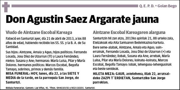 SAEZ ARGARATE,AGUSTIN