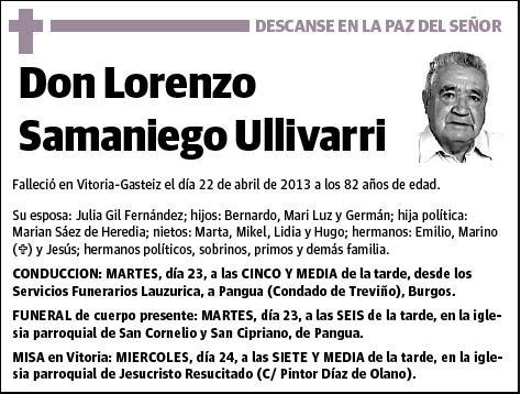 SAMANIEGO ULLIVARRI,LORENZO