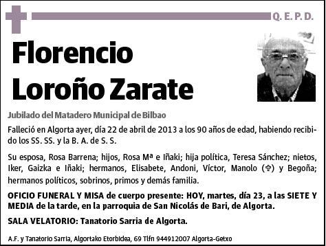 LOROÑO ZARATE,FLORENCIO