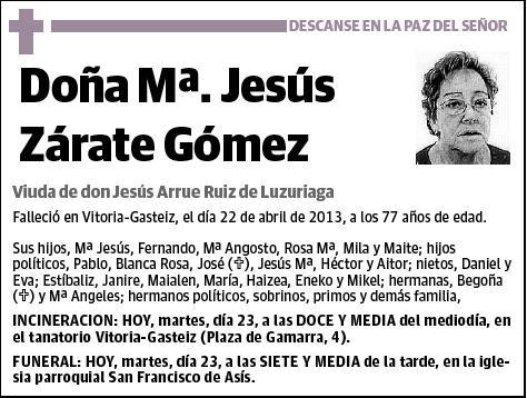 ZARATE GOMEZ,Mº JESUS