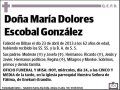 ESCOBAL GONZALEZ,MARIA DOLORES
