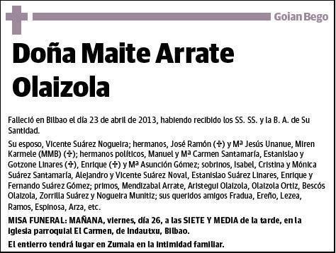 ARRATE OLAIZOLA,MAITE