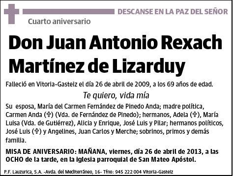 REXACH MARTINEZ DE LIZARDUY,JUAN ANTONIO