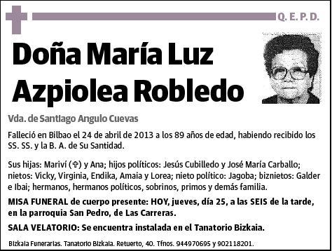 AZPIOLEA ROBLEDO,MARIA LUZ