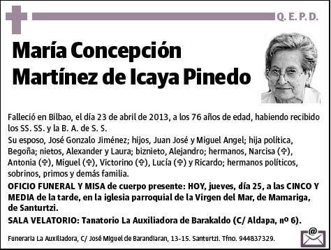 MARTINEZ DE ICAYA PINEDO,MARIA CONCEPCION