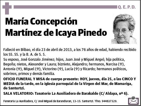 MARTINEZ DE ICAYA PINEDO,MARIA CONCEPCION