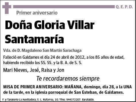 VILLAR SANTAMARIA,GLORIA