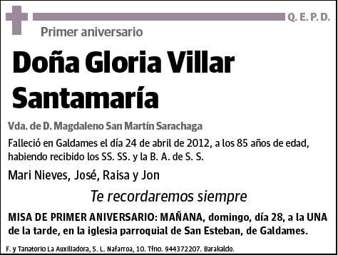 VILLAR SANTAMARIA,GLORIA