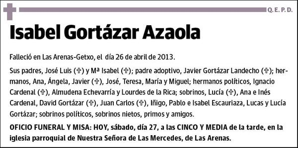 GORTAZAR AZAOLA,ISABEL
