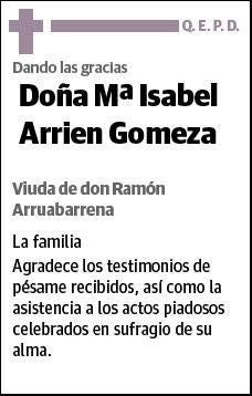 ARRIEN GOMEZA,Mª ISABEL