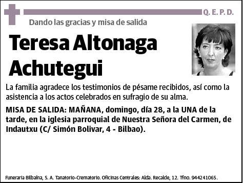 ALTONAGA ACHUTEGUI,TERESA