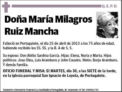 RUIZ MANCHA,MARIA MILAGROS