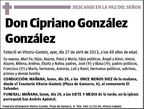 GONZALEZ GONZALEZ,CIPRIANO