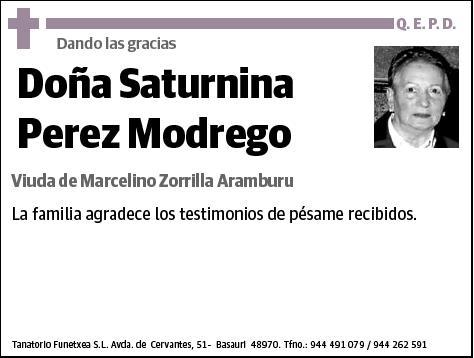 PEREZ MODREGO,SATURNINA