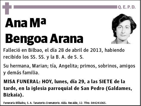 BENGOA ARANA,ANA Mª