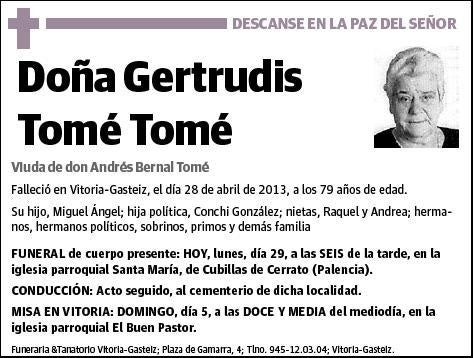 TOME TOME,GERTRUDIS