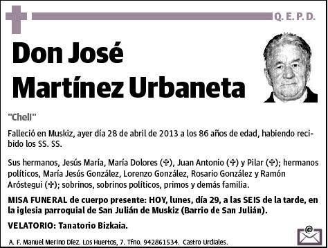 MARTINEZ URBANETA,JOSE