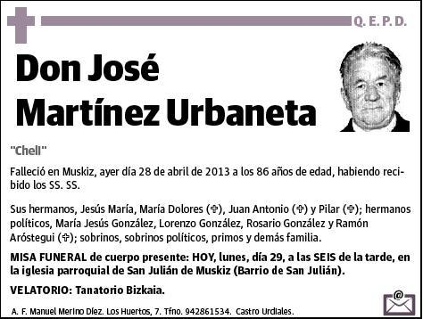 MARTINEZ URBANETA,JOSE