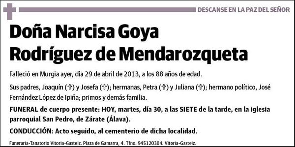 GOYA RODRIGUEZ DE MENDAROZQUETA,NARCISA