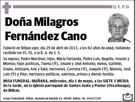 FERNANDEZ CANO,MILAGROS