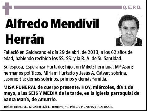 MENDIVIL HERRAN,ALFREDO